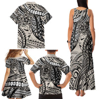 Polynesian Girl Tribal Tattoo Family Matching Tank Maxi Dress and Hawaiian Shirt Beige Vibe LT9 - Polynesian Pride