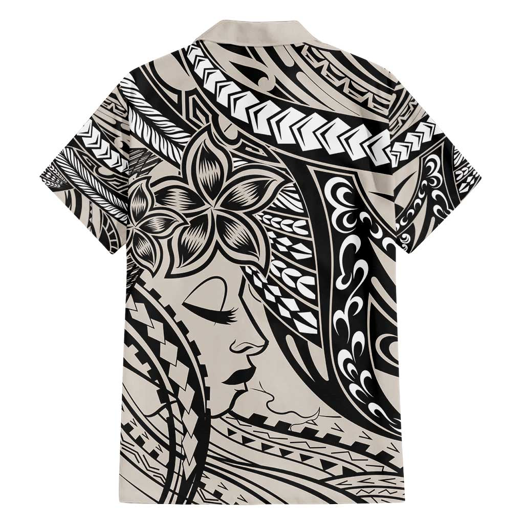 Polynesian Girl Tribal Tattoo Family Matching Tank Maxi Dress and Hawaiian Shirt Beige Vibe LT9 - Polynesian Pride