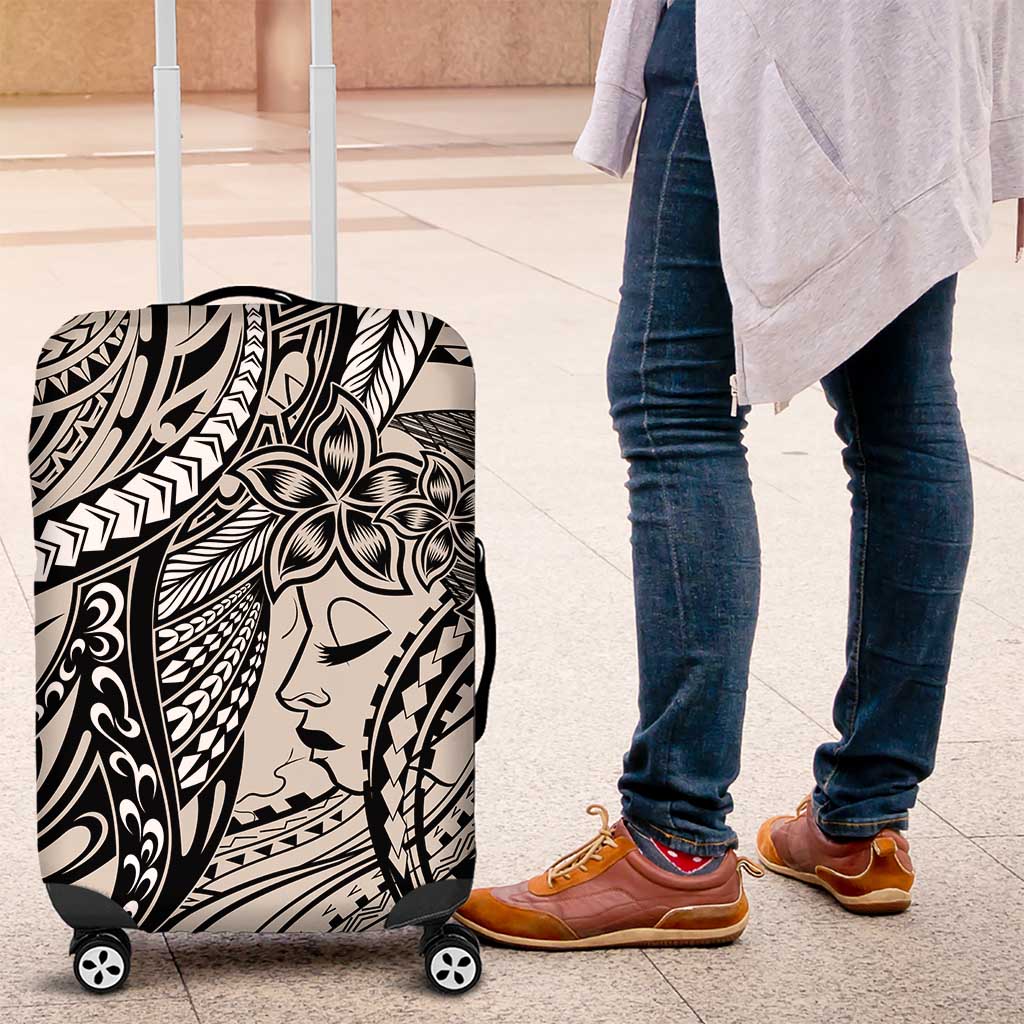 Polynesian Girl Tribal Tattoo Luggage Cover Beige Vibe