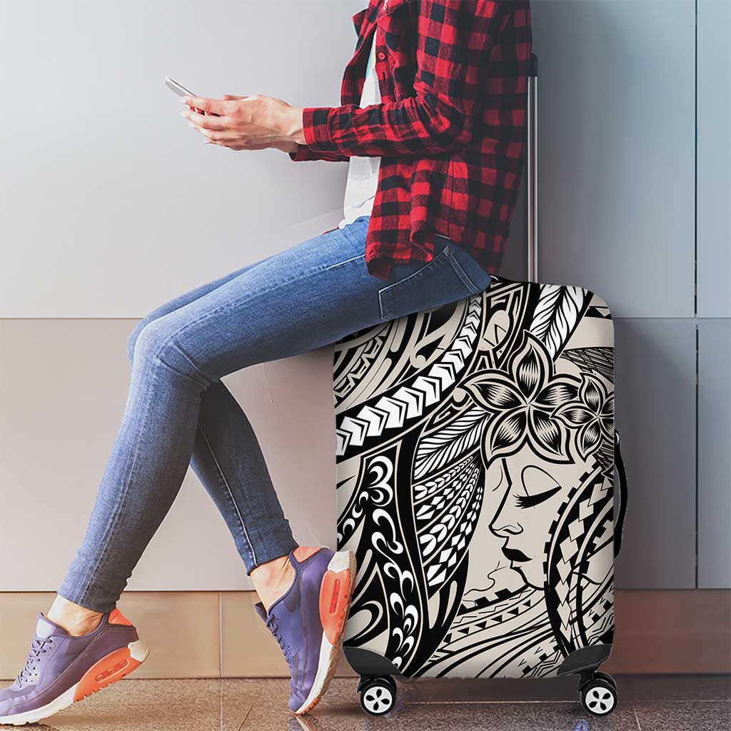 Polynesian Girl Tribal Tattoo Luggage Cover Beige Vibe