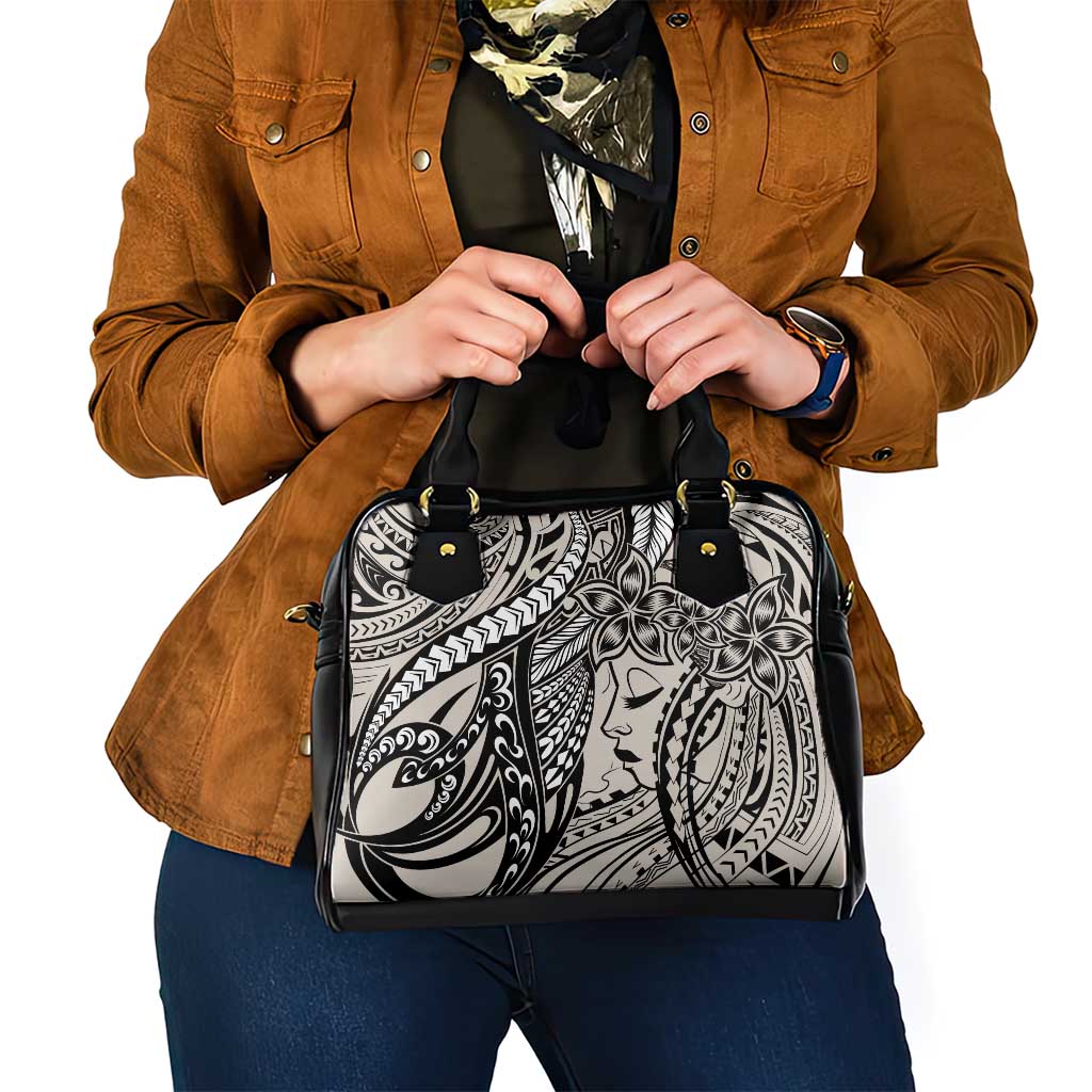Polynesian Girl Tribal Tattoo Shoulder Handbag Beige Vibe LT9 - Polynesian Pride