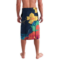 Polynesian Hibiscus Flower Waves Pattern Lavalava