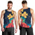 Polynesian Hibiscus Flower Waves Pattern Men Tank Top