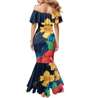 Polynesian Hibiscus Flower Waves Pattern Mermaid Dress LT9 - Polynesian Pride