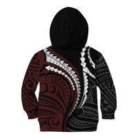 Polynesian Oxblood Line Art Tribal Tattoo Kid Hoodie