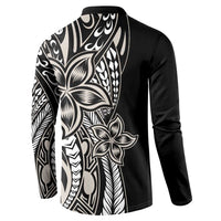 Polynesian Plumeria Floral Tattoo Pattern Button Sweatshirt Beige Style LT9 - Polynesian Pride