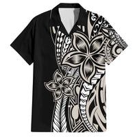 Polynesian Plumeria Floral Tattoo Pattern Family Matching Puletasi and Hawaiian Shirt Beige Style LT9 Dad's Shirt - Short Sleeve Beige - Polynesian Pride