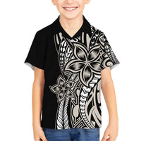 Polynesian Plumeria Floral Tattoo Pattern Family Matching Summer Maxi Dress and Hawaiian Shirt Beige Style LT9 Son's Shirt Beige - Polynesian Pride