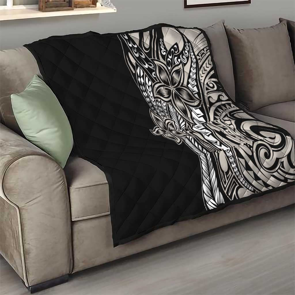 Polynesian Plumeria Floral Tattoo Pattern Quilt Beige Style LT9 - Polynesian Pride