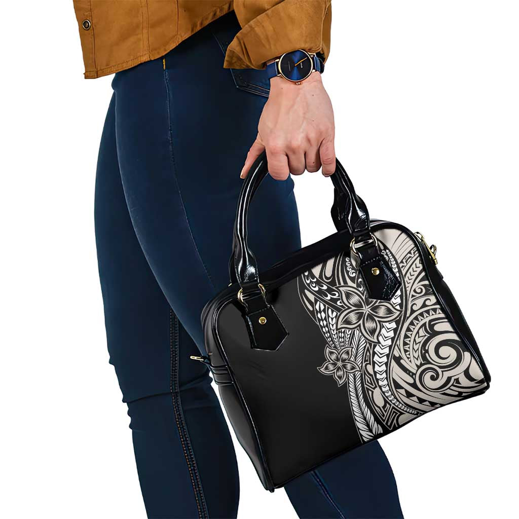 Polynesian Plumeria Floral Tattoo Pattern Shoulder Handbag Beige Style LT9 - Polynesian Pride