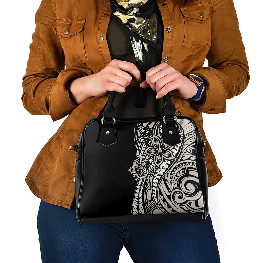 Polynesian Plumeria Floral Tattoo Pattern Shoulder Handbag Beige Style LT9 - Polynesian Pride