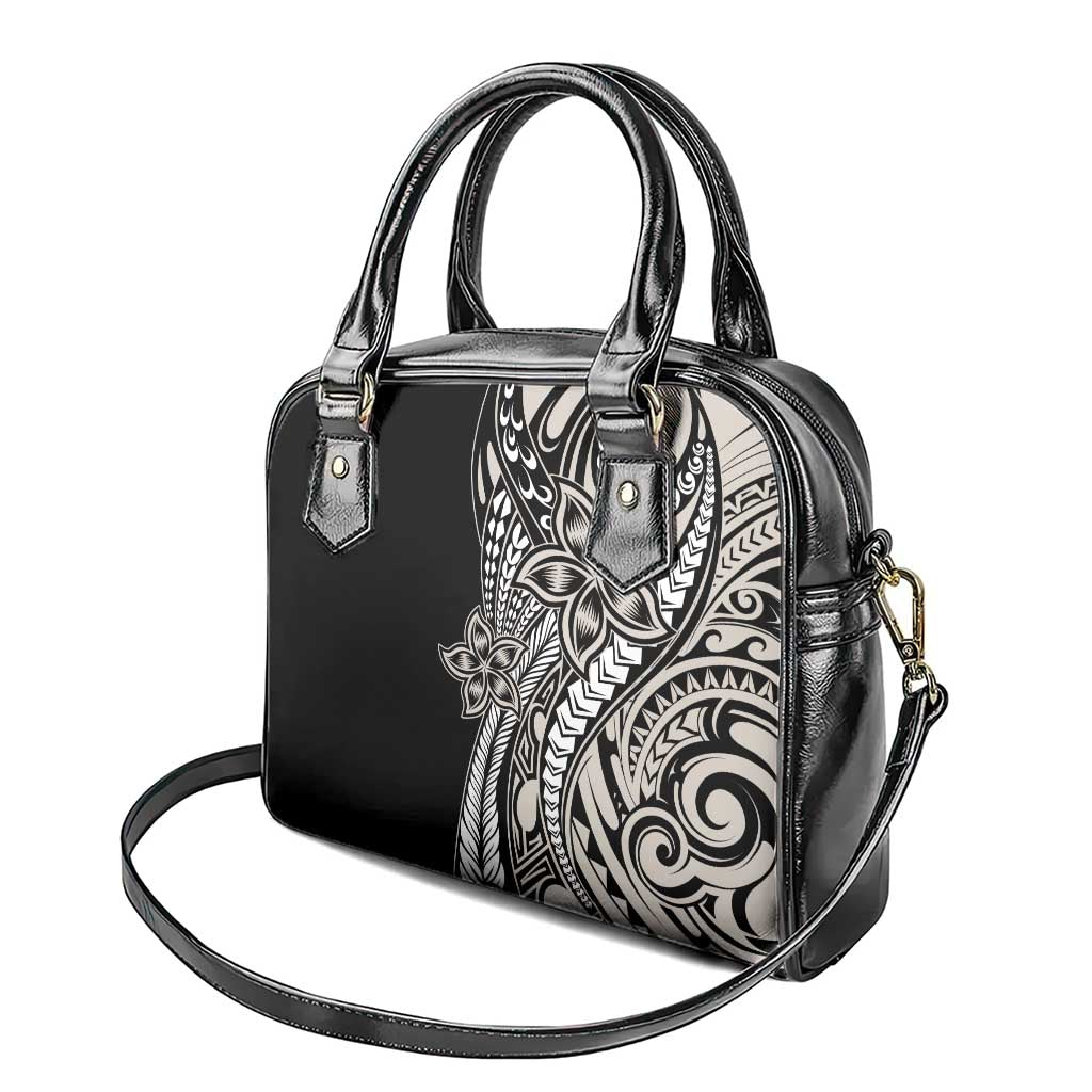 Polynesian Plumeria Floral Tattoo Pattern Shoulder Handbag Beige Style LT9 - Polynesian Pride