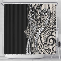 Polynesian Plumeria Floral Tattoo Pattern Shower Curtain Beige Style LT9 - Polynesian Pride