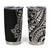 Polynesian Plumeria Floral Tattoo Pattern Tumbler Cup Beige Style