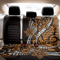 Polynesian Plumeria Floral Tattoo Pattern Back Car Seat Cover Gold Style