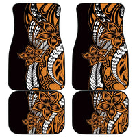 Polynesian Plumeria Floral Tattoo Pattern Car Mats Gold Style LT9 - Polynesian Pride