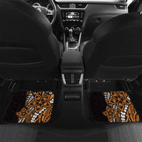 Polynesian Plumeria Floral Tattoo Pattern Car Mats Gold Style LT9 Set 2pcs - Back Gold - Polynesian Pride