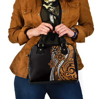 Polynesian Plumeria Floral Tattoo Pattern Shoulder Handbag Gold Style LT9 - Polynesian Pride