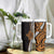 Polynesian Plumeria Floral Tattoo Pattern Tumbler With Handle Gold Style