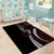 Polynesian Plumeria Floral Tattoo Pattern Area Rug Oxblood Style