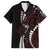 Polynesian Plumeria Floral Tattoo Pattern Hawaiian Shirt Oxblood Style