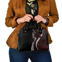 Polynesian Plumeria Floral Tattoo Pattern Shoulder Handbag Oxblood Style LT9 - Polynesian Pride