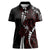 Polynesian Plumeria Floral Tattoo Pattern Women Polo Shirt Oxblood Style