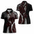 Polynesian Plumeria Floral Tattoo Pattern Women Polo Shirt Oxblood Style