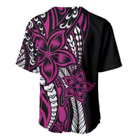 Polynesian Plumeria Floral Tattoo Pattern Baseball Jersey Pink Style LT9 - Polynesian Pride
