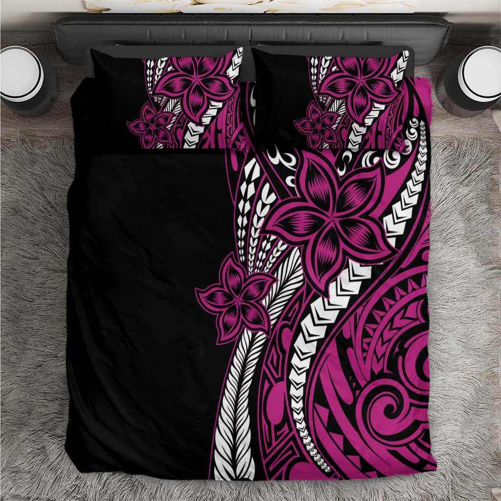 Polynesian Plumeria Floral Tattoo Pattern Bedding Set Pink Style LT9 Pink - Polynesian Pride