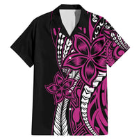 Polynesian Plumeria Floral Tattoo Pattern Family Matching Mermaid Dress and Hawaiian Shirt Pink Style