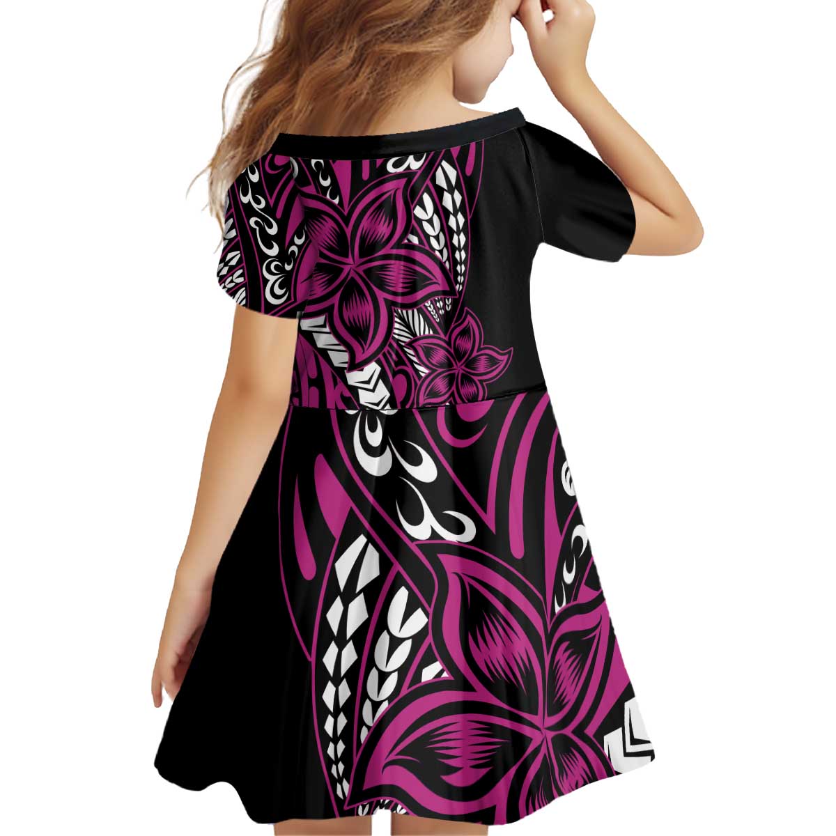 Polynesian Plumeria Floral Tattoo Pattern Family Matching Puletasi and Hawaiian Shirt Pink Style LT9 - Polynesian Pride