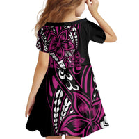 Polynesian Plumeria Floral Tattoo Pattern Family Matching Puletasi and Hawaiian Shirt Pink Style LT9 - Polynesian Pride