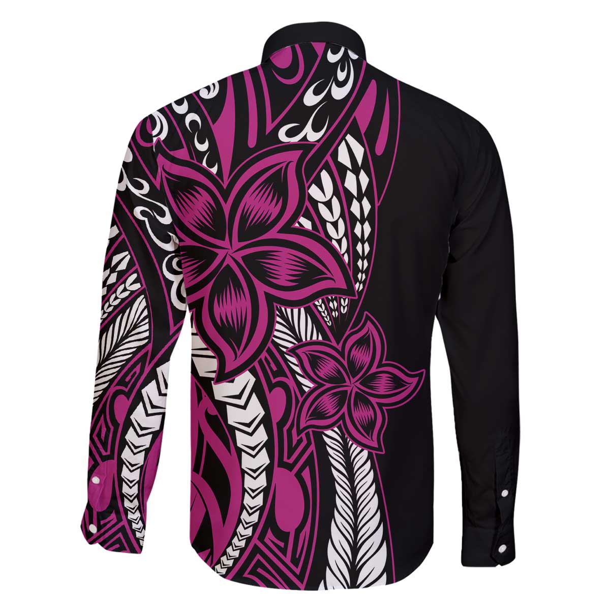 Polynesian Plumeria Floral Tattoo Pattern Family Matching Puletasi and Hawaiian Shirt Pink Style LT9 - Polynesian Pride