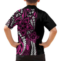 Polynesian Plumeria Floral Tattoo Pattern Family Matching Summer Maxi Dress and Hawaiian Shirt Pink Style LT9 - Polynesian Pride