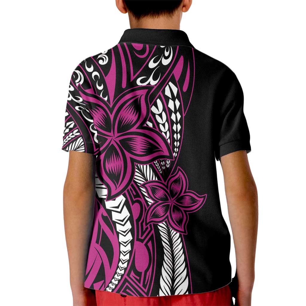 Polynesian Plumeria Floral Tattoo Pattern Kid Polo Shirt Pink Style LT9 - Polynesian Pride