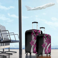 Polynesian Plumeria Floral Tattoo Pattern Luggage Cover Pink Style