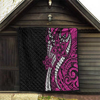 Polynesian Plumeria Floral Tattoo Pattern Quilt Pink Style LT9 - Polynesian Pride