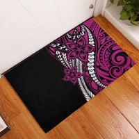 Polynesian Plumeria Floral Tattoo Pattern Rubber Doormat Pink Style LT9 - Polynesian Pride