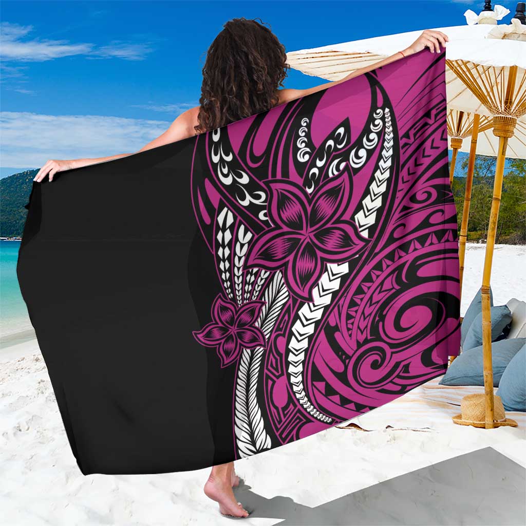 Polynesian Plumeria Floral Tattoo Pattern Sarong Pink Style