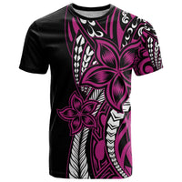 Polynesian Plumeria Floral Tattoo Pattern T Shirt Pink Style LT9 Pink - Polynesian Pride