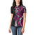 Polynesian Plumeria Floral Tattoo Pattern Women Polo Shirt Pink Style