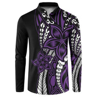 Polynesian Plumeria Floral Tattoo Pattern Button Sweatshirt Purple Style