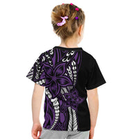 Polynesian Plumeria Floral Tattoo Pattern Kid T Shirt Purple Style LT9 - Polynesian Pride