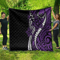Polynesian Plumeria Floral Tattoo Pattern Quilt Purple Style LT9 - Polynesian Pride