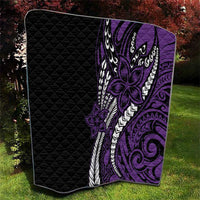 Polynesian Plumeria Floral Tattoo Pattern Quilt Purple Style LT9 - Polynesian Pride