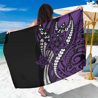 Polynesian Plumeria Floral Tattoo Pattern Sarong Purple Style