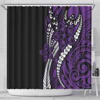 Polynesian Plumeria Floral Tattoo Pattern Shower Curtain Purple Style LT9 - Polynesian Pride