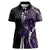 Polynesian Plumeria Floral Tattoo Pattern Women Polo Shirt Purple Style