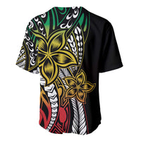 Polynesian Plumeria Floral Tattoo Pattern Baseball Jersey Reggae Style LT9 - Polynesian Pride